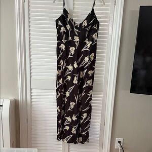 Selfie Leslie Black Dress with Cream Floral Design NWT